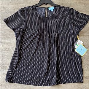 CeCe Pintucked Crepe Blouse